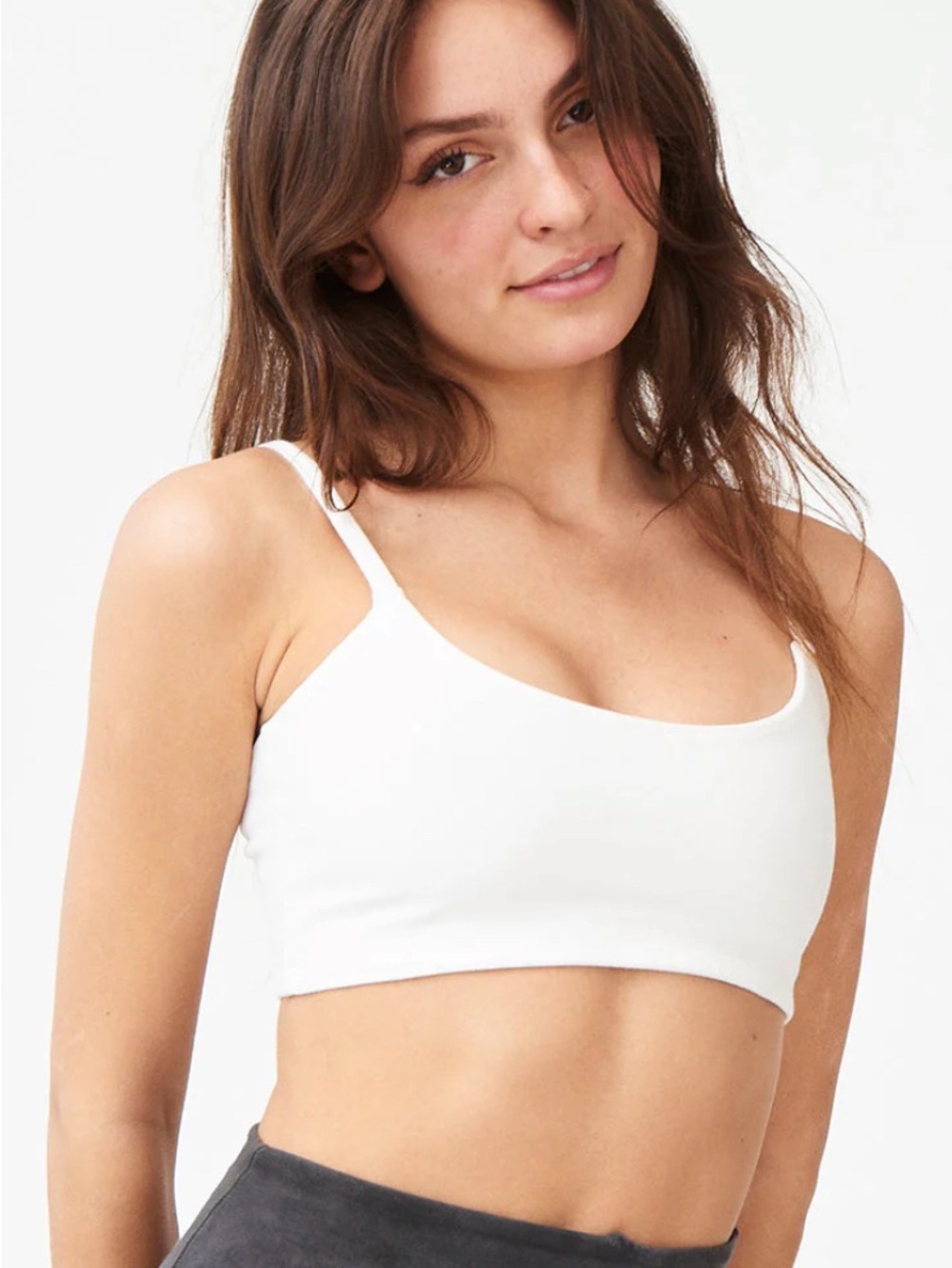 NWT Groceries Apparel Organic Cotton Cami Bralette White Medium